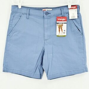 Wrangler Men's Regular Blue Chino Shorts Sz 32x7 Five Pockets Medium Stretch NWT